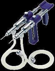 Tube feeding Twin syringe* Model supplied with two each aspiration/ vent cannulas, sinker, silicone tubing (1 m), spare part kit and operating