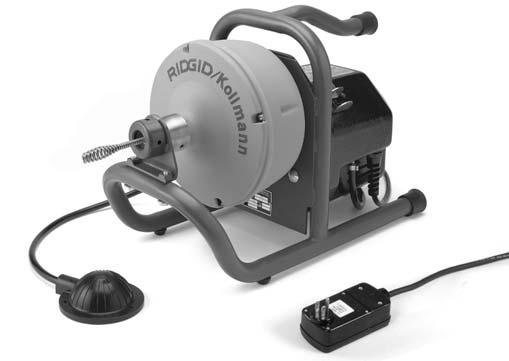 FWD/OFF/REV switch controls drum and cable rotation and a pneumatic foot switch provides ON/OFF control of the motor. The K-40 is offered in both AUTOFEED and manual versions.