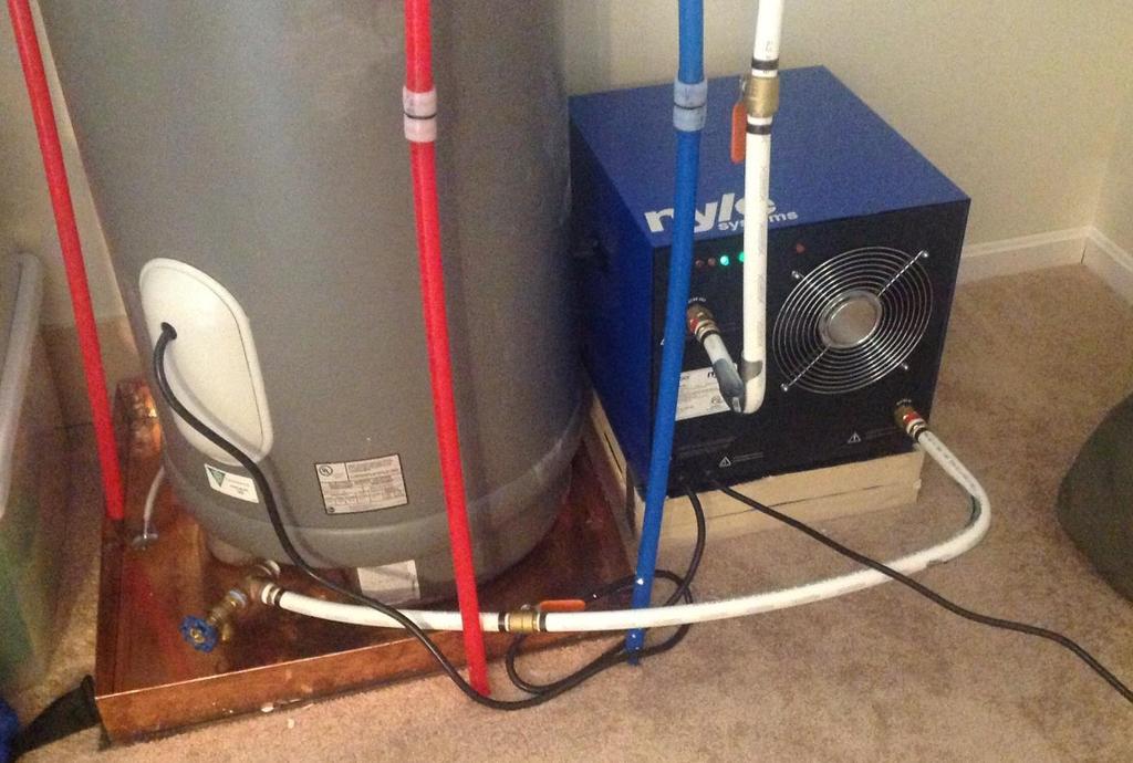 4 Heat Pump in blue, tied into original tank. My wife and I hated that heat pump.