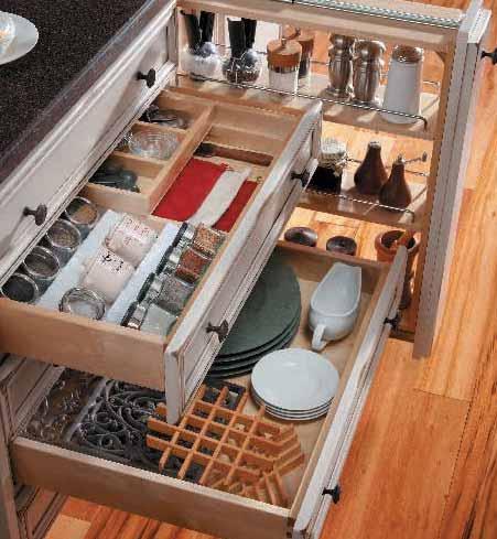 4 TAKE NOTE A wide drawer can have multiple organizers to make the space exactly what you want.