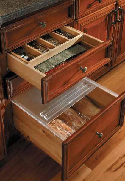 Create a SET THE TABLE ZONE Drawer Base with Bread Board and Utensil Storage Block 460