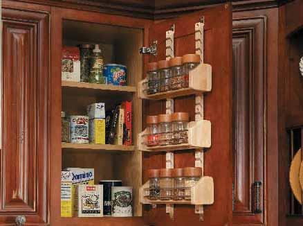 Spice shelves adjust up and down to suit you.