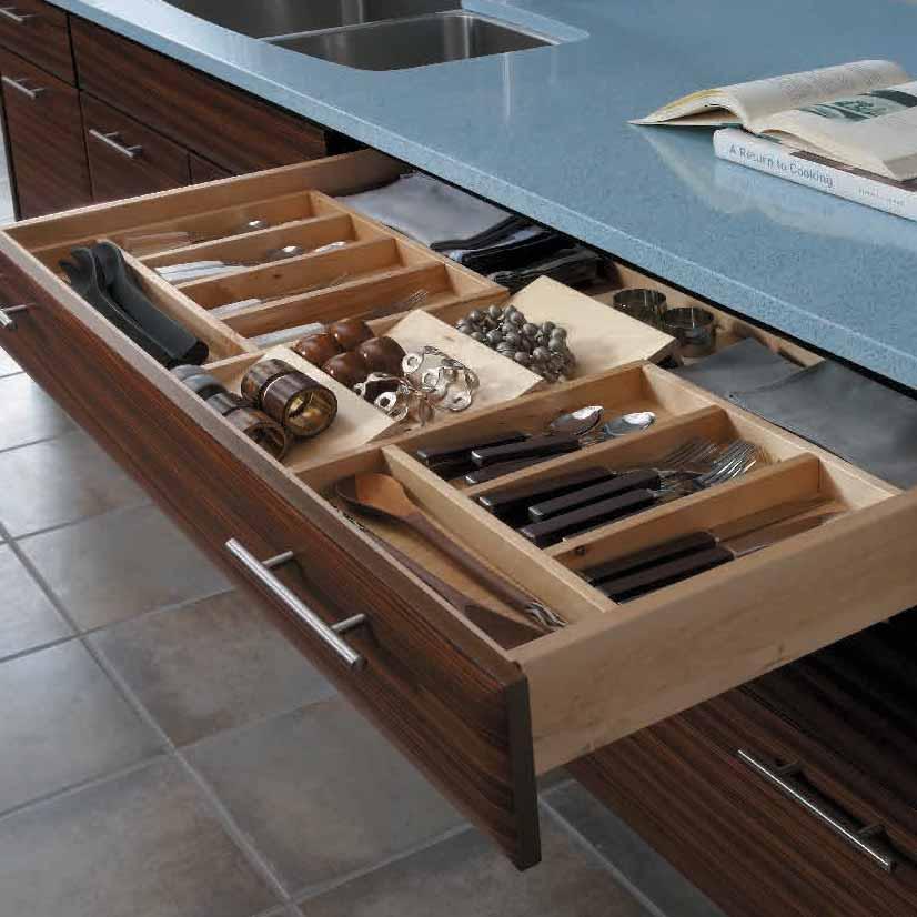 DRAWERS Cutlery Divider Box Block 00 Wood Spice Rack Organizer Block 060 TAKE NOTE Two cutlery divider boxes and a spice insert make the