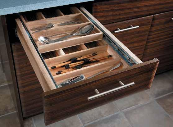 DRAWERS Cutlery Tiered Rack Block 000 Two tiers double the space in the same footprint.