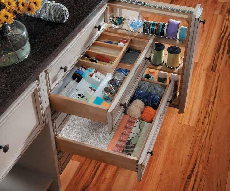 Tailor drawers to your hobbies. Spice racks and cutlery dividers work well all through the house.