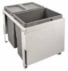 drawers with a depth of 500 mm > > Material: Plastic > > Colour: Light Grey > > Height (mm): Min. 80 To suit cabinet Bin capacity (ltr) width (mm) 500 x and x 6 50.90.