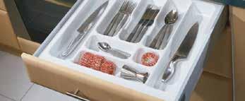 HÄFELE - ALTO DRAWER SYSTEMS / 09.7 DRAWER INSERTS EXZELLENT II CUTLERY TRAY Nominal length 50 mm For cabinet width (mm) Nominal length 50 mm 300 556.6.60 350 556.6.60 00 556.6.603 50 556.6.60 500 556.