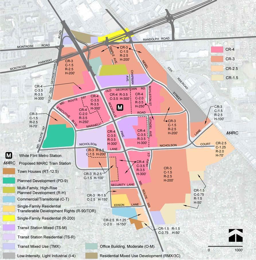 Figure 49: Proposed Zoning Properties within the Plan area will have the benefit of incentives based on proximity to transit as well as incentives for providing a range of housing types, additional