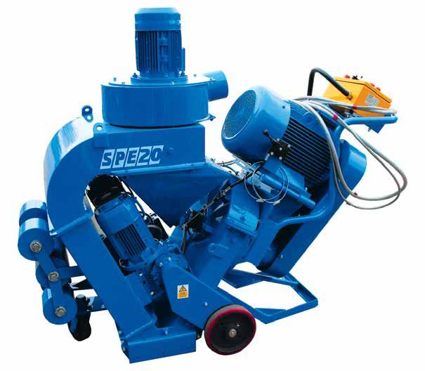 SPE 20ES ELECTRIC DRIVE SHOT BLASTER A HEAVY DUTY MACHINE FOR PETROCHECMICAL ENVIRONMENTS FEATURES Part No. Phase Blast Motor Output Cleaning SPE 20ES2 400V/460V Three 30hp (22.5kW) 50Hz 20.