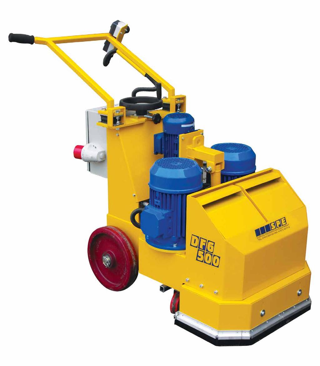 DFG 500 GRINDER FOR A SERIOUS PRODUCTION RATE THIS MACHINE IS THE ONE FOR THE JOB FEATURES Part No. Type Power Output Head Speed Motor Speed DFG 5001 Electric 400V/460V 2 x 7.4hp (5.