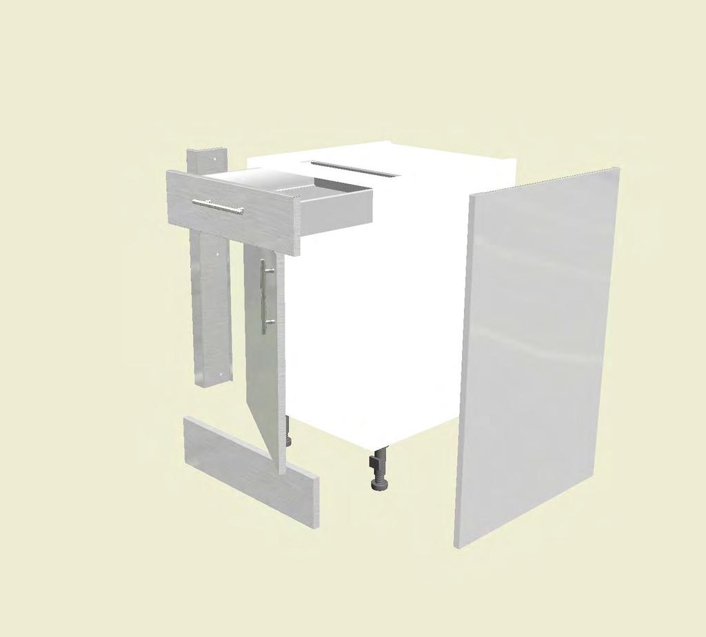 2 3 4 5 6 A A B A C I B D B E H F C K L C D A) Supports for securing worktop- MFC construction B) Drawer assembly with self closing runners.