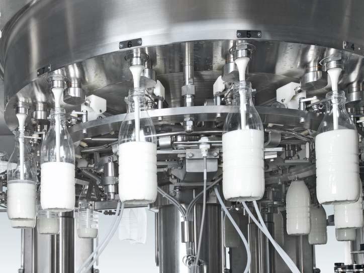 Filling technology for pasteurized dairy products SAFE AND HYGIENIC FILLING No movable parts in contact with the product except for sanitary membrane valve.