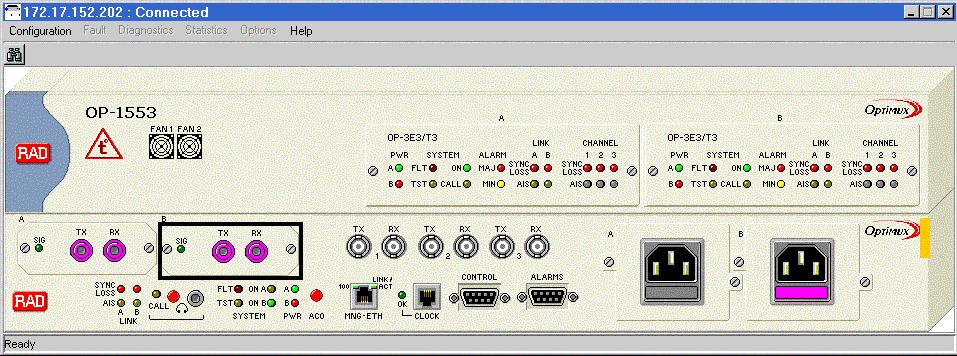 RADview-EMS/TDM OP-1553 User s Manual Chapter 3 Port Management Selecting the Link Port 3.2 Managing Link Ports RADview-EMS/TDM allows you to manage OP-1553 link ports.