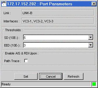 RADview-EMS/TDM OP-1553 User s Manual Chapter 3 Port Management Viewing and Modifying LVC Link Port Parameters RADview-EMS/TDM allows you to view and modify the LVC (Low Order Virtual Container) link