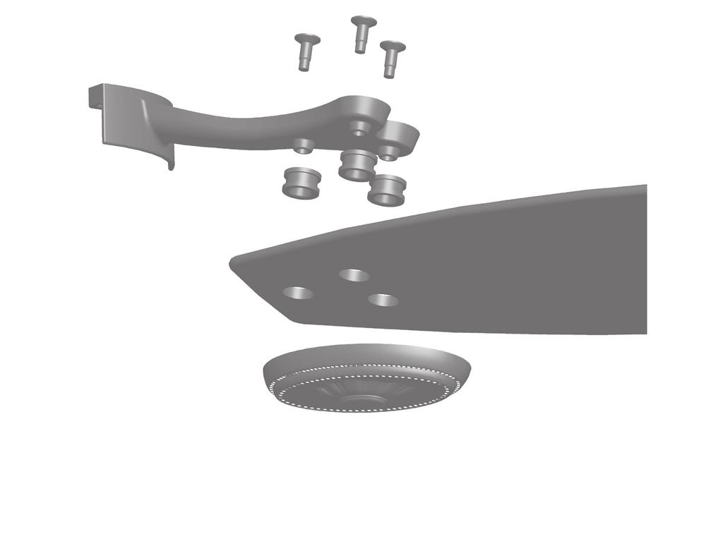 Hunter fans use several styles of fan blade irons (brackets that hold the blade to the fan). 6-1. Install the grommets into the blades by hand.