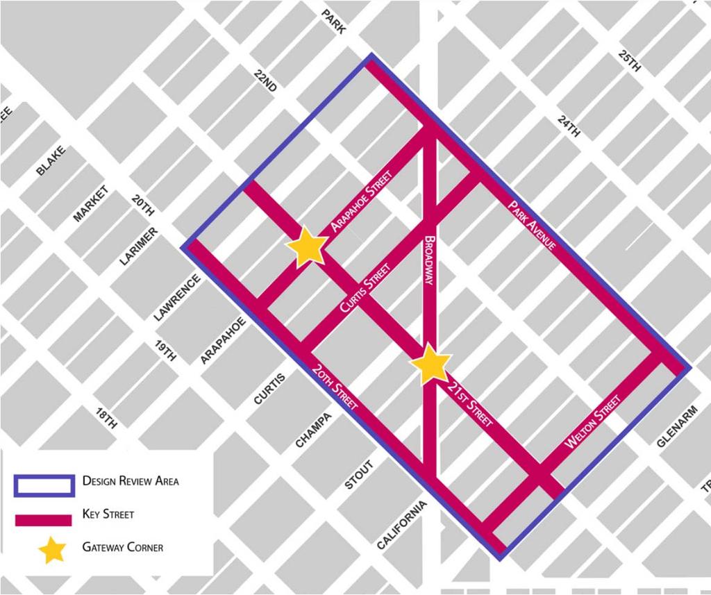 Key Streets Context specific site, building, and streetscape design features for: 21 st Street