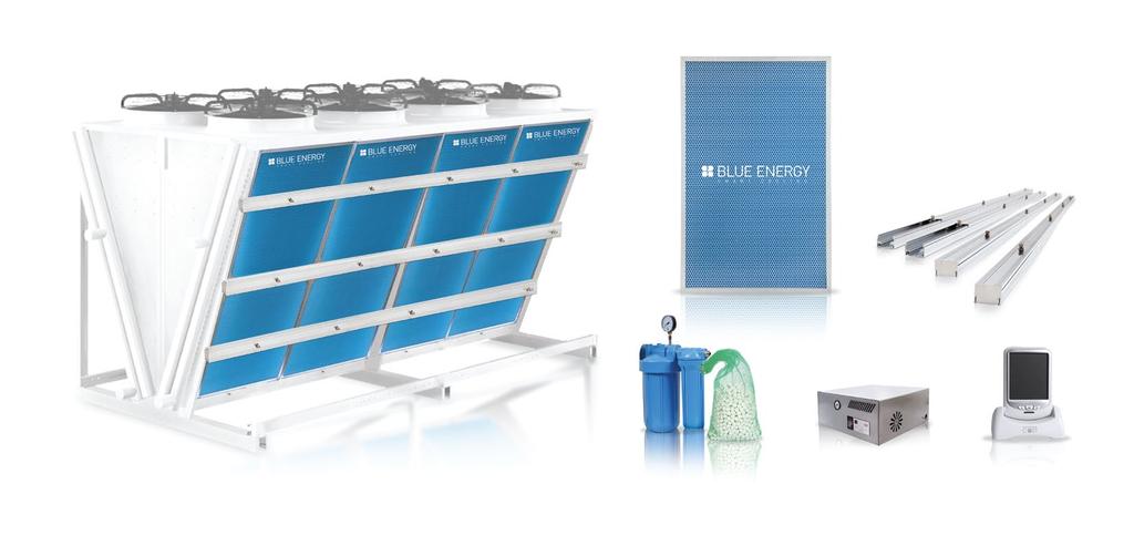 2. Blue Energy products 1 2 4 1 Membrane 4 The Blue-Energy adiabatic panel is situated in front of the heat emission condenser (coil) of the cooling equipment.