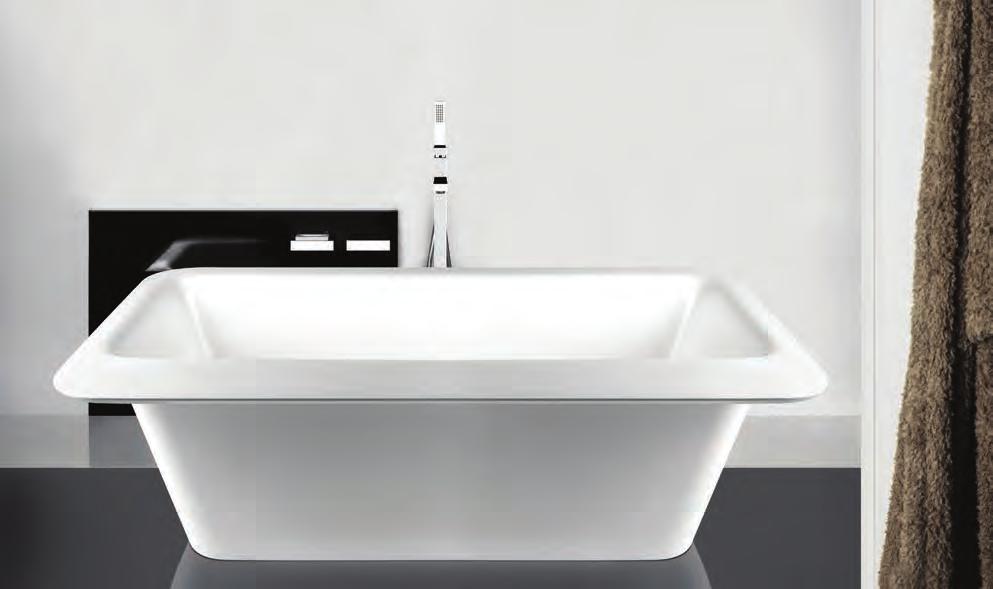 GESSI RETTANGOLO COLLECTION 37594* FREESTANDING BATHTUB IN CRISTALPLANT. 180 X 100 X 55 CM WITH SIDE RIM.