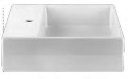37537 WALL MOUNTED OR COUNTERTOP WASHBASIN (CERAMIC)505MM (L) X 400MM (W) HIDDEN OVERFLOW