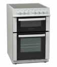 Gas Twin Cavity Main Oven Capacity: 36 Litres Top Cavity Capacity: 19 Litres Grill in Top 4 Gas Burners Button Ignition Enamel Pan Supports Easy to Clean Enamel Mechanical Timer 50CM LPG GAS COOKER