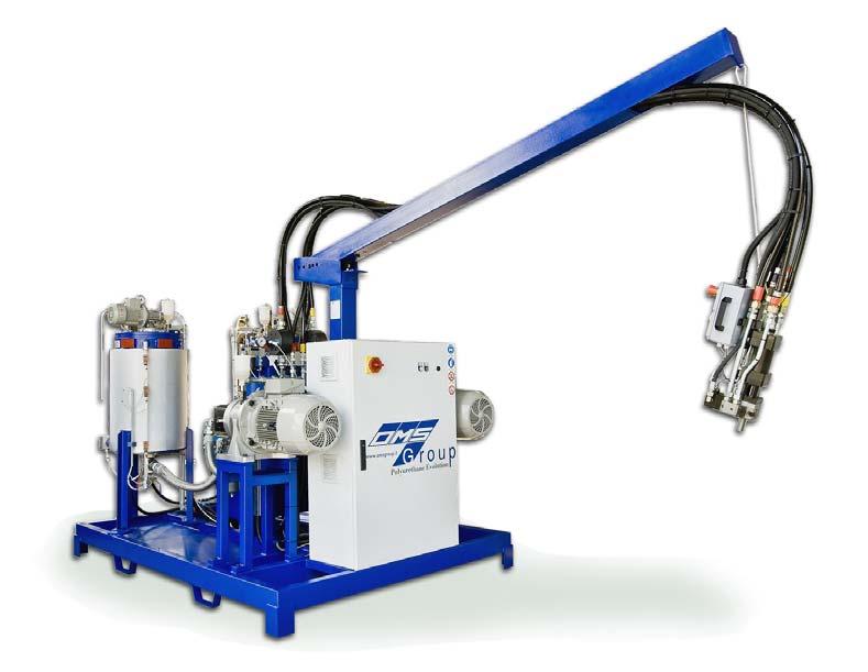 The ECOPlus high-pressure machine is composed of the following main elements: 1. Polyol metering line 1.a Tank 1.b Metering pump 2. Isocyanate metering line 2.a Tank 2.b Metering pump 3.