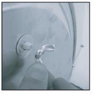 Install large flat washers on studs and