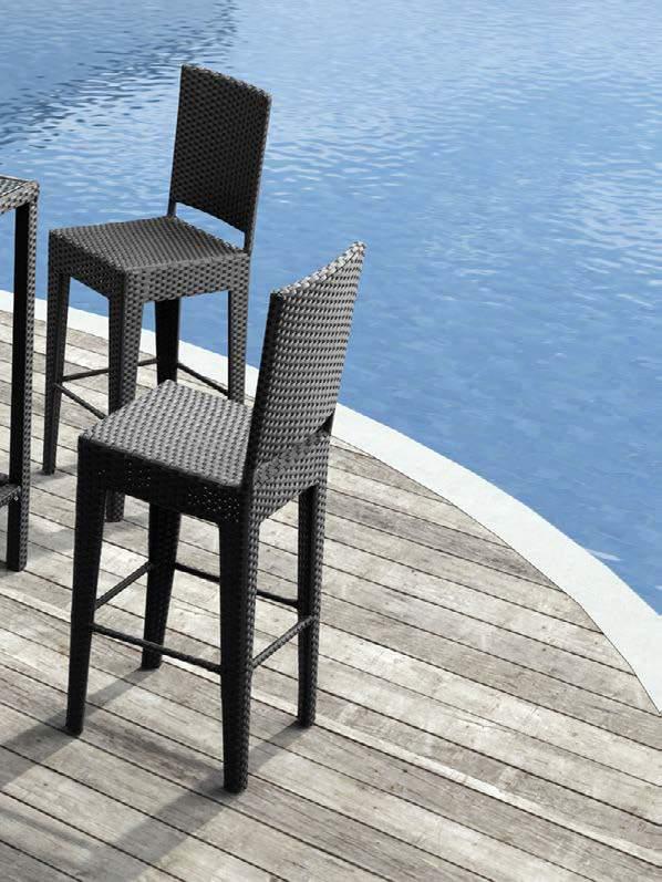 ANGUILLA BAR CHAIR 701142 Espresso Synthetic Weave & Aluminum Frame PUB TABLE