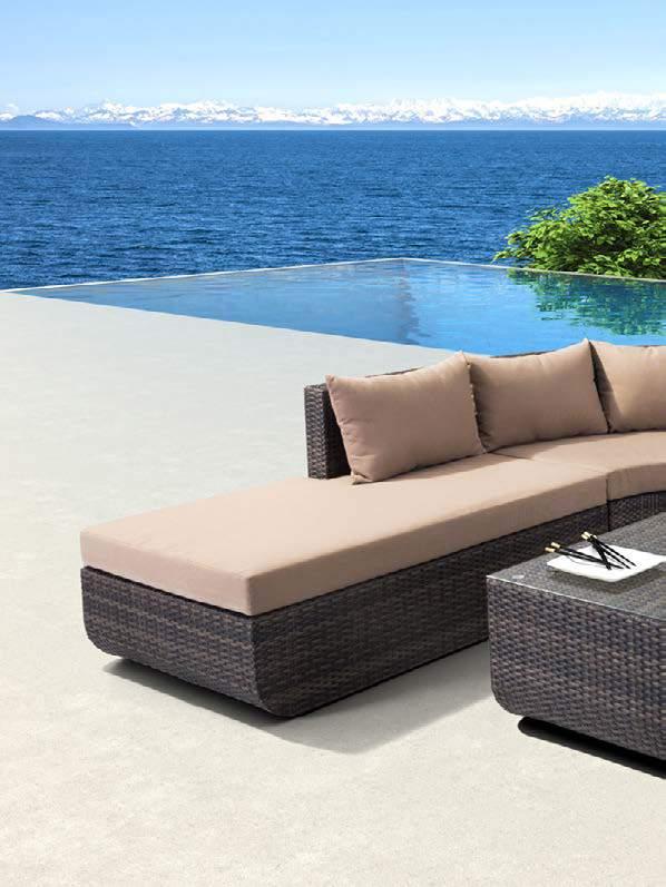 CAPTIVA SECTIONAL SET 703622 Brown & Beige Synthetic Weave, Sunproof Fabric, Tempered