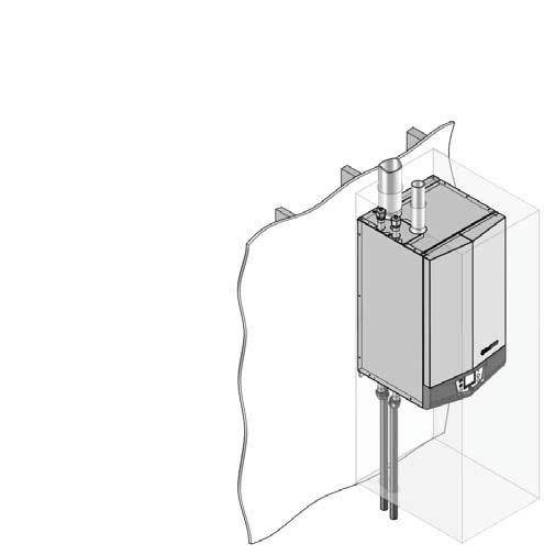 1 Determine boiler location Figure 1-1 Closet Installation - Minimum Required Clearances LEFT 0 MINIMUM TOP 6 MINIMUM 6 For closet installations, CPVC, polypropylene or stainless steel vent material