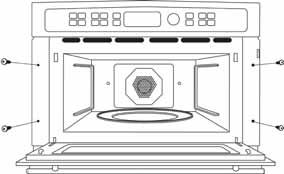 SECURING UPPER MICROWAVE/ADVANTIUM OVEN TO CABINET For double oven with microwave or Advantium upper ovens.