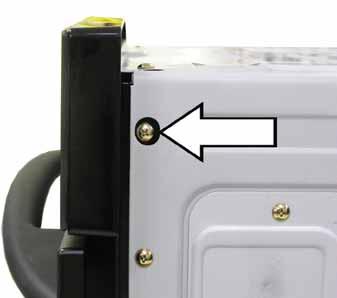 Remove the two Phillips head screws that attach the control panel assembly to the side of the frame. The control panel is held in place with nine Phillips head screws and four tabs.