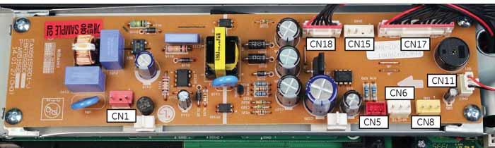 Control Boards and Panel Connections continued Power Board CN1: CN5: CN6: CN8: AC Input Humidity sensor Door Secondary Sensing Switch and Damper