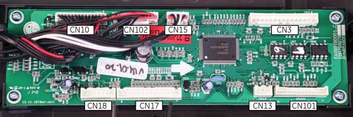 Control Board CN3 To Relay board CN3 CN10 To Display board CN1 CN13 No Connections CN15 To Encoder board CN17 To Power