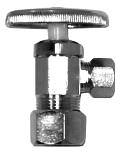 compression x 3/8 compression STOP valves STRAIgHT 5/8" COMPRESSION - Solid die cast plated handle - Brass body - Plated