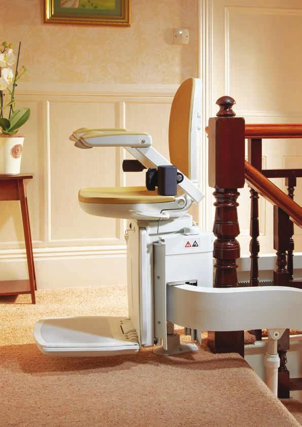 The modular rail enables the Brooks Curved Stairlift to