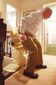 The Swivel Seat means that there is no need to twist awkwardly when rising from the stairlift at the top of the stairs and acts as a safety barrier.