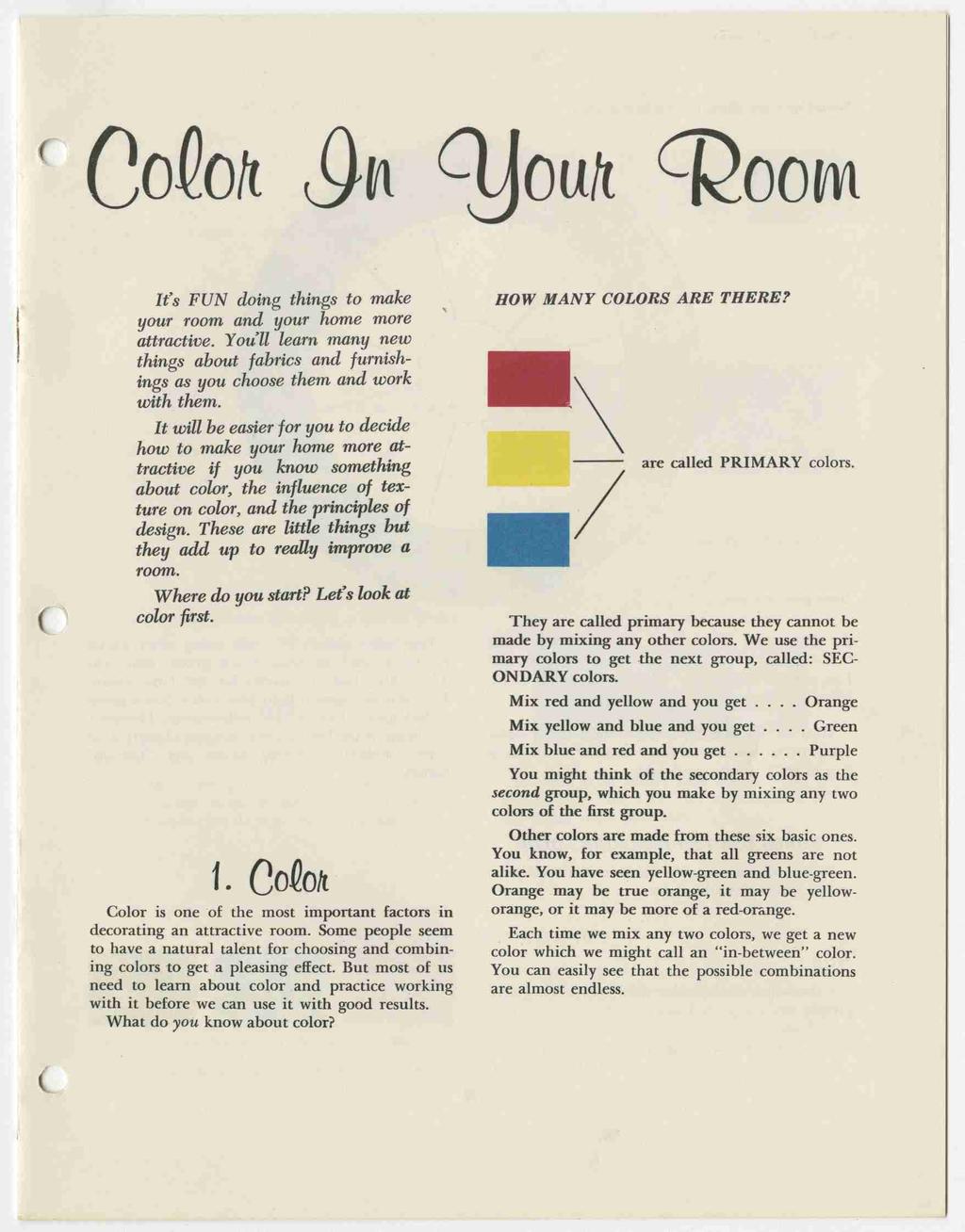 Colon 9m out (Econ It s FUN doing things to make your room and your home more attractive. You ll learn many new things about fabrics and furnish ings as you choose them and work with them.