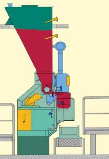 Impeller Packer Impeller packer with vertical impeller Sketch of the vertical impeller filling system BEHN + BATES pinch valve dosing The impeller packer offers a convincing solution