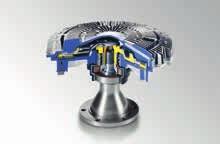 Visco fans consist of a fan wheel and a Visco clutch. They are used with engines that are installed longitudinally and are placed in front of the radiator in the direction of travel.