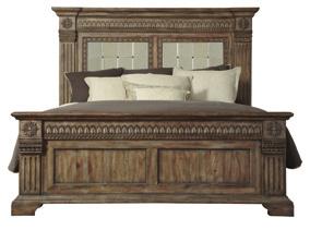 ARABELLA BEDROOM OVERVIEW Queen Panel Bed (5/0) 69W x 93D x 72H Framed antiqued mirror panels on headboard, bolt-on bedrail system 211150 5/0 Headboard 211151 5/0 Footboard with slats 211152 5/0-6/6