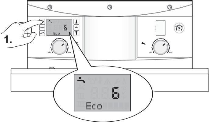 Using your boiler 3.2.3 Controlling central heating Set the programmer/timer to the correct time with the required ON/OFF periods. Turn the room thermostat to the temperature required.