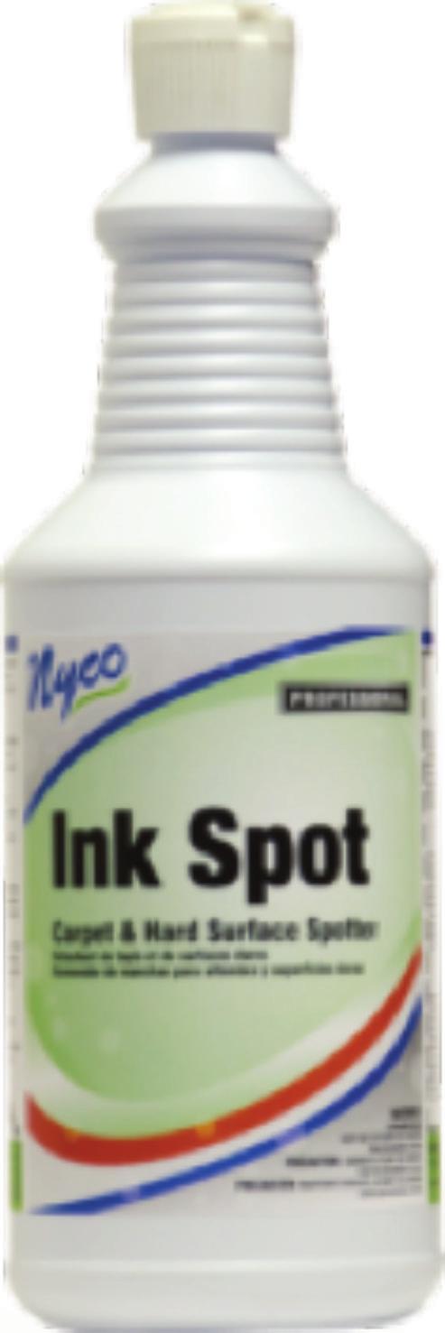 Ink Spot Carpet & Hard Surface Spotter Ink Spot removes ink, marker, adhesive, tar, grease, and mastic from both fiber and many hard surfaces. Use on carpets & rugs as a spotter and prespray.
