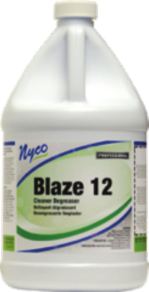 Blaze 12 Cleaner Degreaser Blaze 12 is a maximum strength butyl-based cleaner and degreaser. Penetrates and dissolves heavy greases, oils, and tough carbonized soils. Highly concentrated.