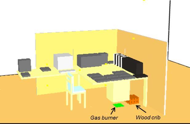 OFFICE SPACE: FIRE GROWTH Realistic fuel package set up in a large domain with a