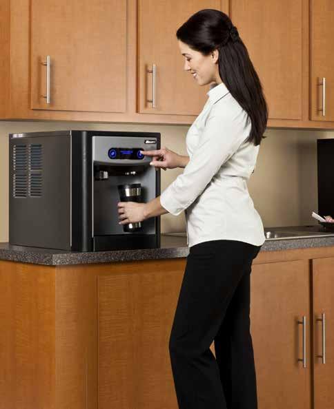 Well appointed 3 7 and 15 Series ice and water dispensers Sleek, compact Follett ice and water dispensers help renew office aesthetics.