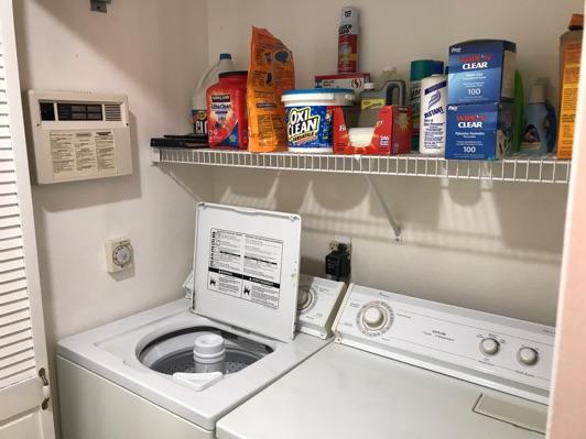 1. Location Hallway Laundry 2. Condition Ceiling and walls are in good condition overall.