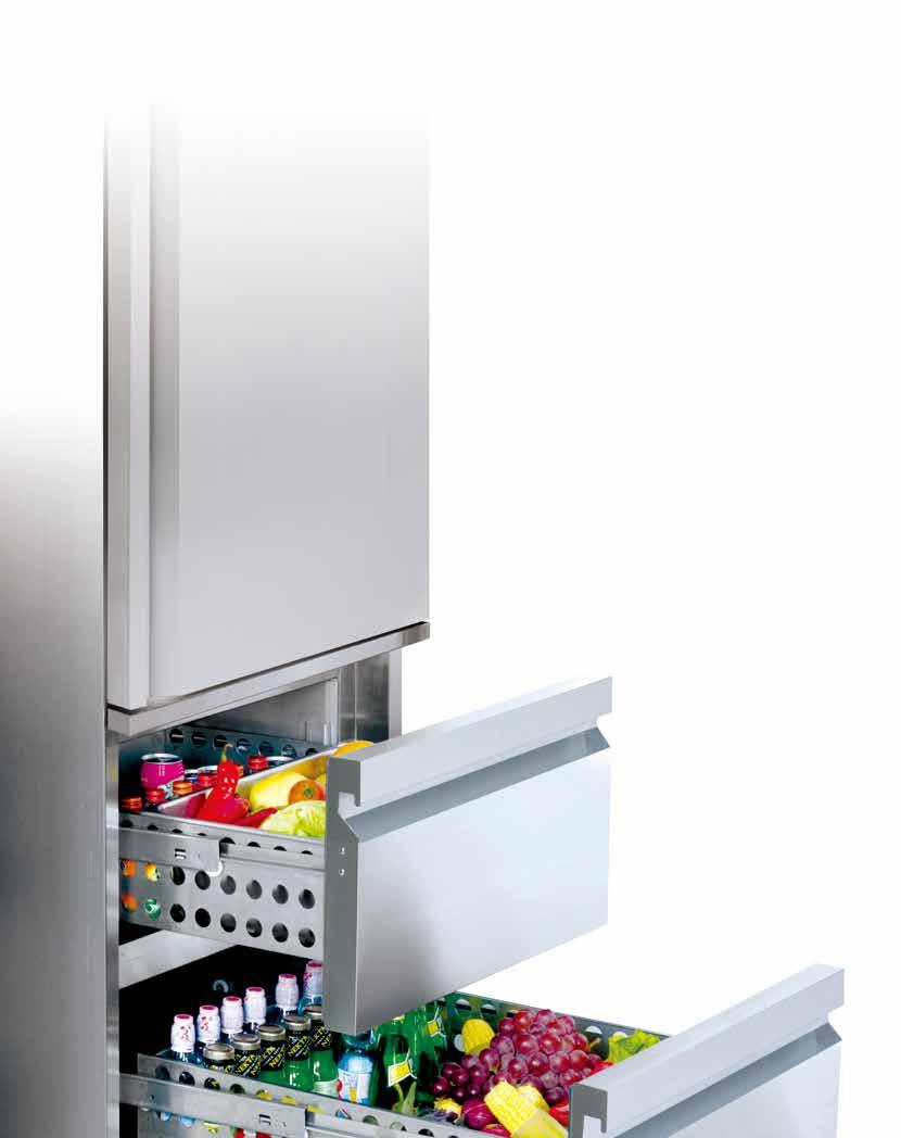 Professional Refrigeration > Upright Cabinet Series Garnet Specification Accommodates 2/1 GN size Foodsafe 304 grade stainless steel exterior and interior