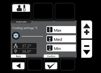 warms the patient to a selected patient target temperature.