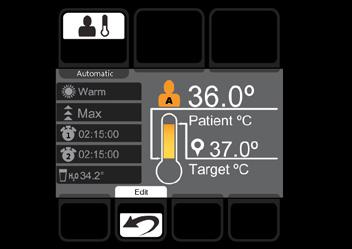 automatically adjusts the water temperature until the selected patient