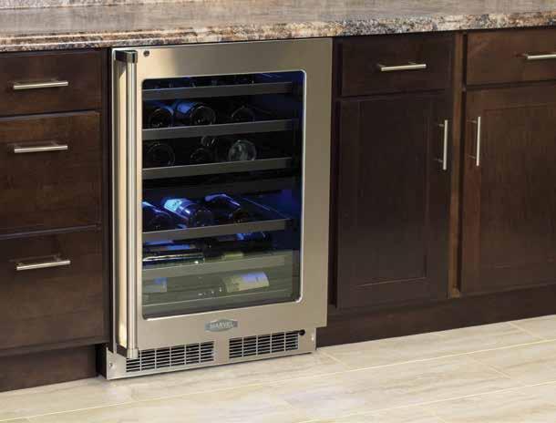 55 F to 62 F 45 F to 55 F 24" Marvel Professional High-Efficiency Dual Zone Wine Cellar Model # MP24WD**** The absolute standard for quality, efficiency and style Luxury-Class Features Dynamic